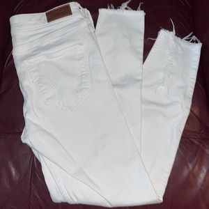 Women’s Hollister White Jeans, sz 3R, 26W 26L, Mid-rise Crop Super Skinny